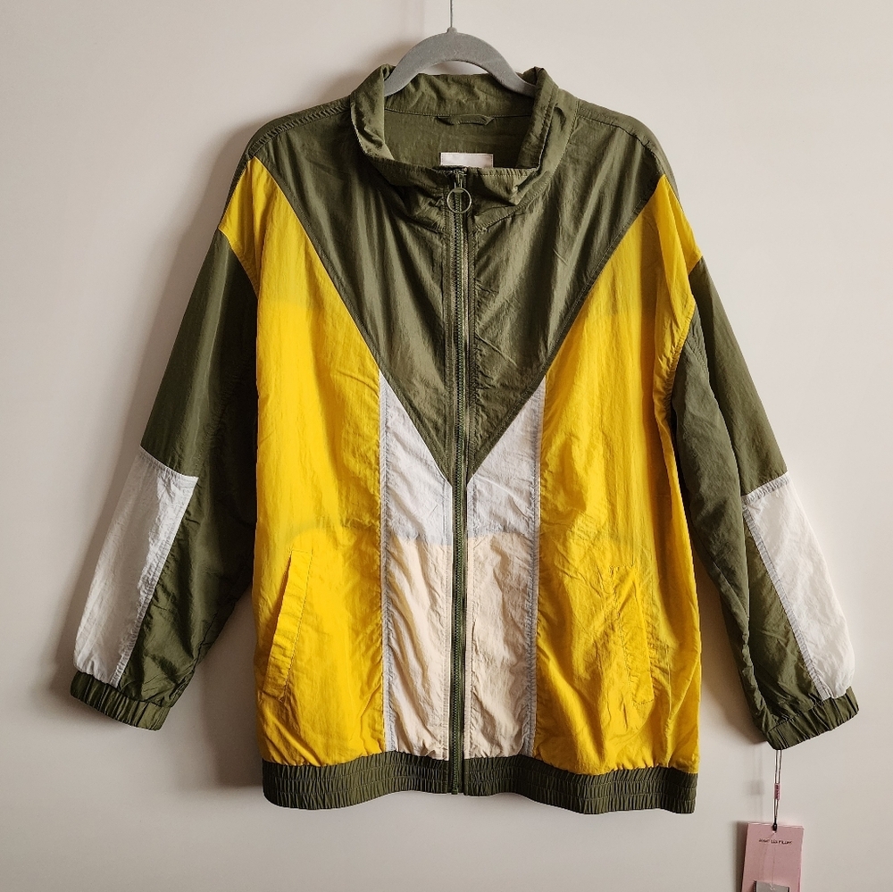 Avec Les Filles‎ Oversized Colorblocked Nylon Track Jacket Windbreaker NEW XL